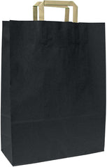 Shopper in carta Kraft Sealing Arancio, Manico Piattina Avana ed interno bianco taglio vivo, 100 a 120 gr