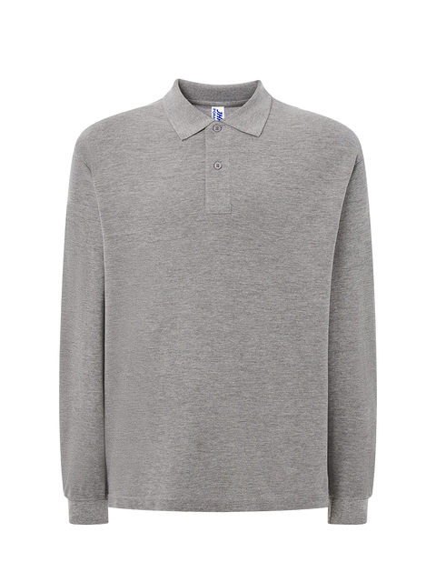 Polo uomo manica lunga regular Grigio melange senza sfondo