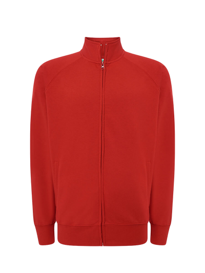 Felpa unisex zip intera premium Rosso senza sfondo