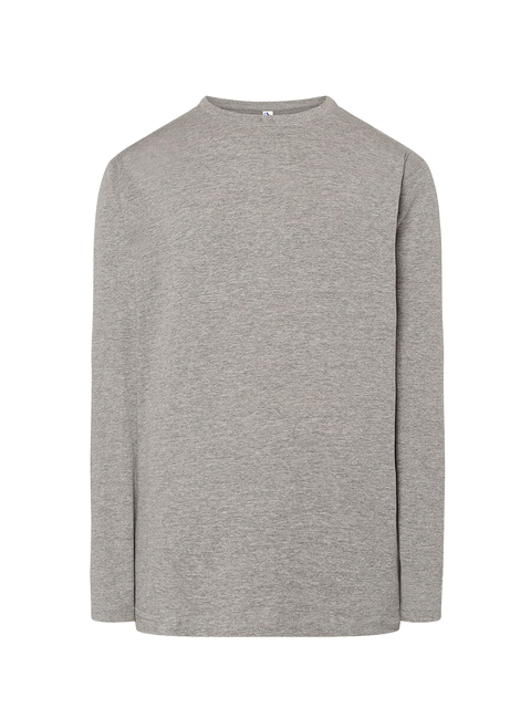 T-shirt uomo manica lunga regular Grigio melange senza sfondo