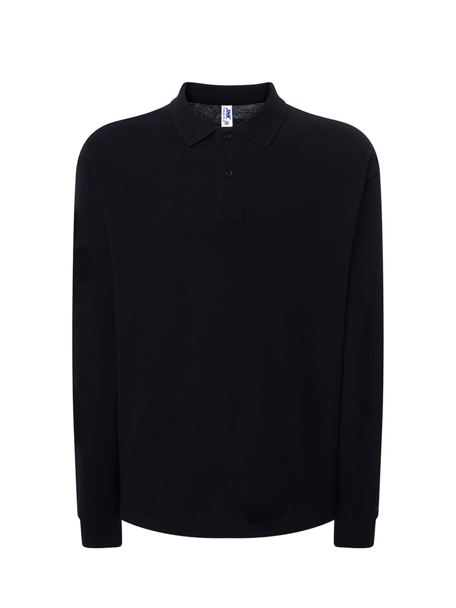 Polo uomo manica lunga regular Nero