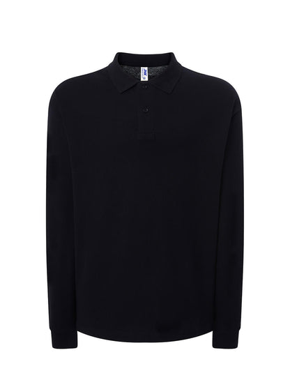 Polo uomo manica lunga regular Nero