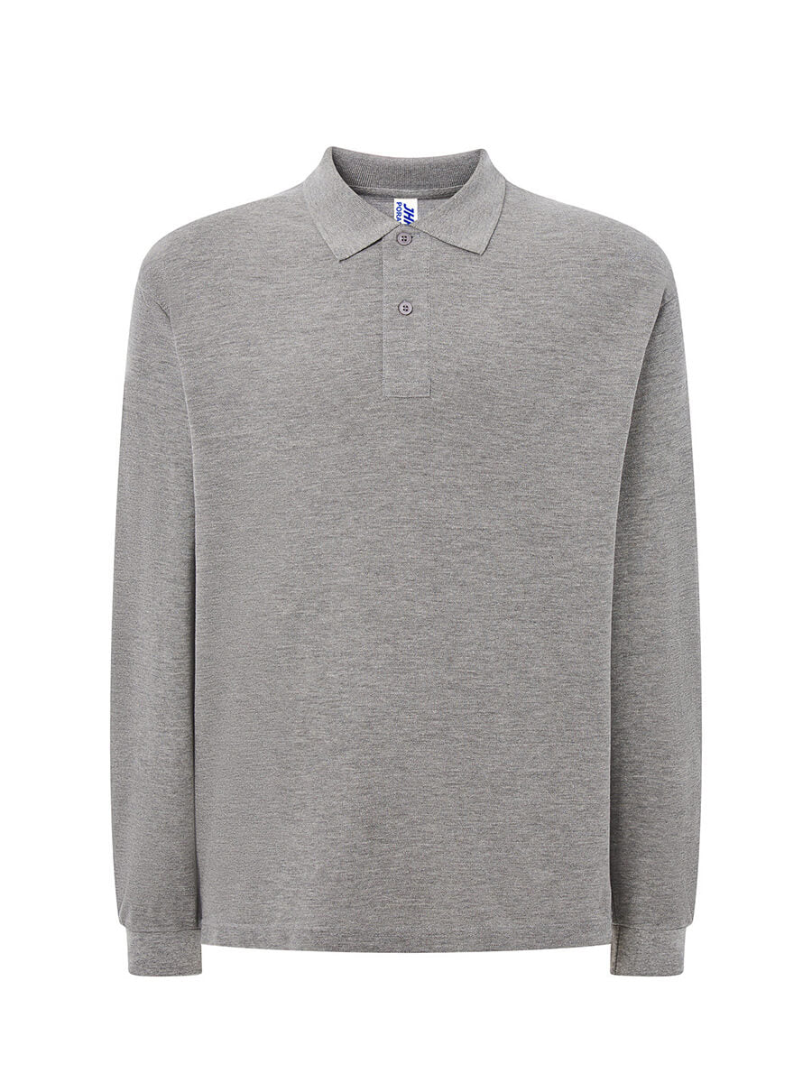 Polo uomo manica lunga regular Grigio melange