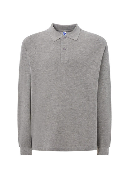 Polo uomo manica lunga regular Grigio melange