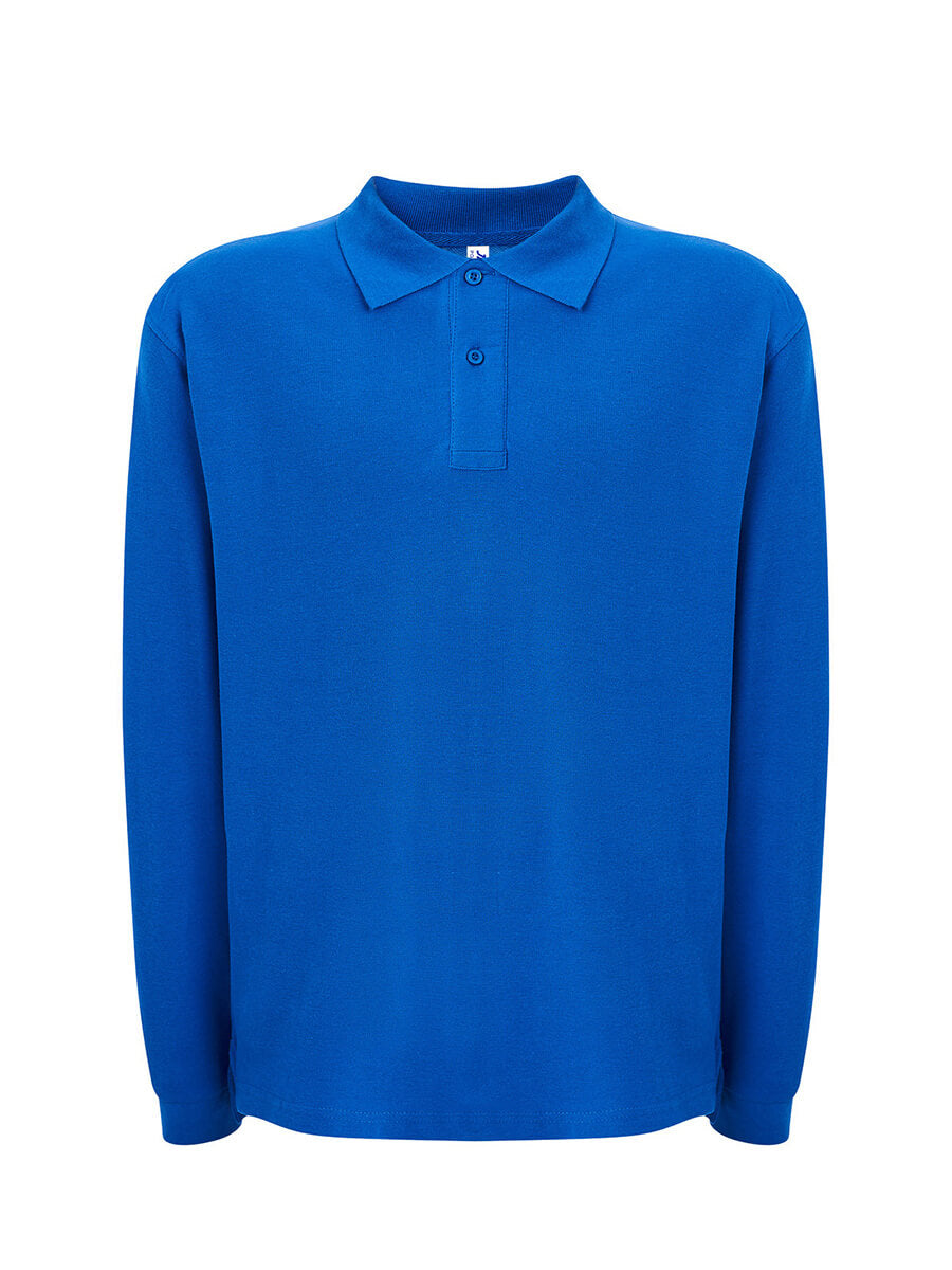 Polo uomo manica lunga regular Blu royal