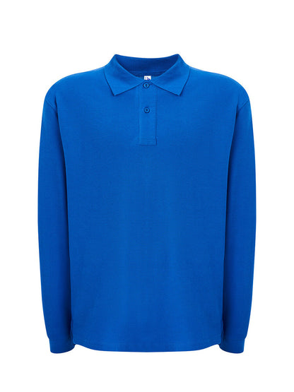 Polo uomo manica lunga regular Blu royal