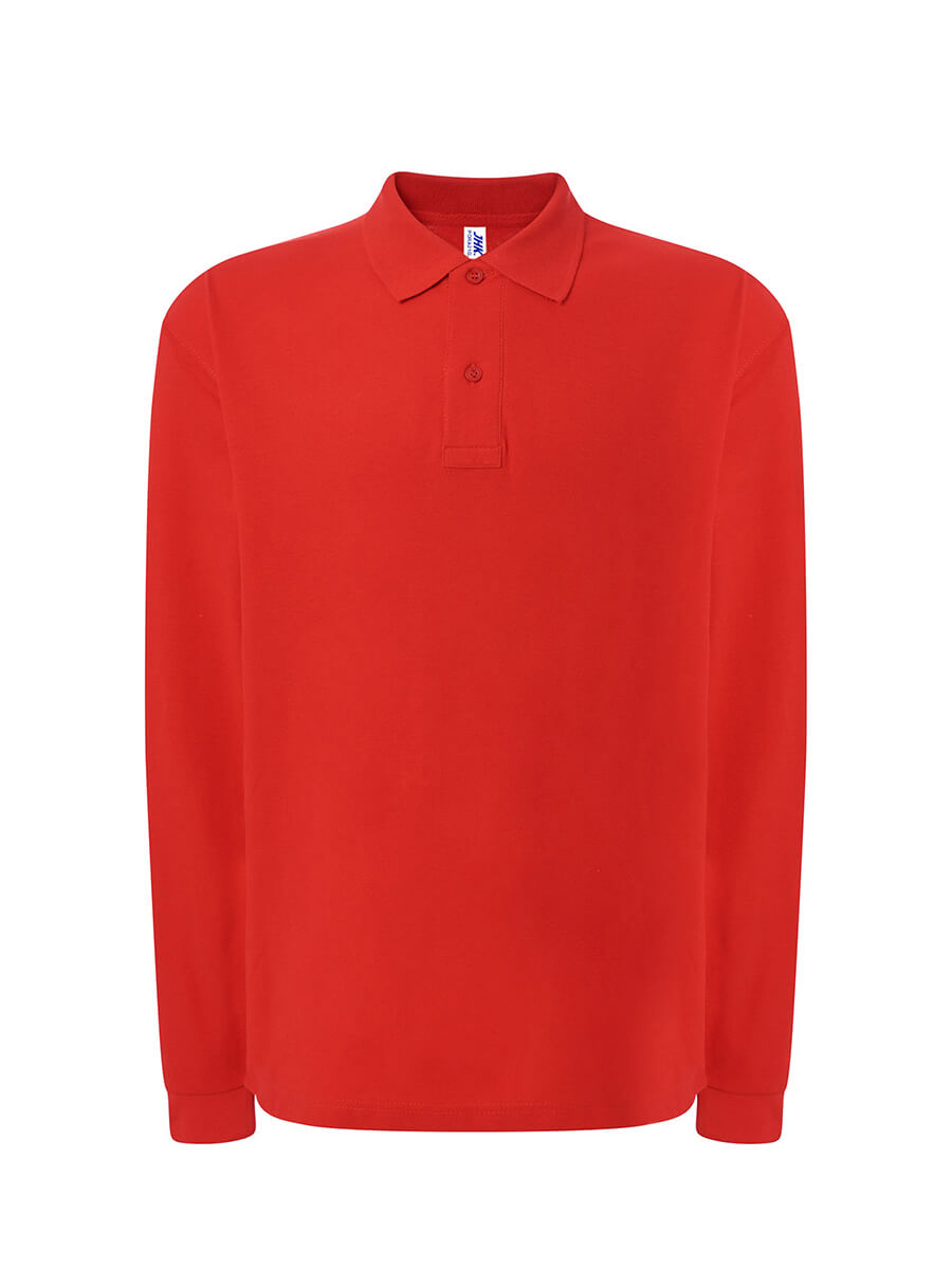 Polo uomo manica lunga regular Rosso