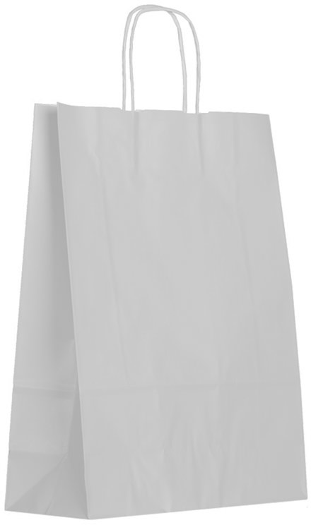 Shopper in carta Kraft Fume, Manico Cordino in tinta ed interno bianco taglio vivo, 100 a 120 gr