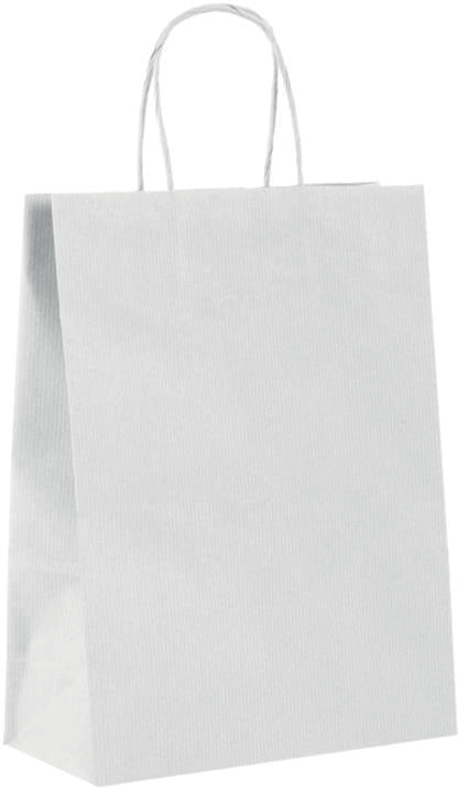 Shopper in carta Kraft Sealing Bianca, Manico Cordino in tinta ed interno bianco taglio vivo, 100 a 120 gr