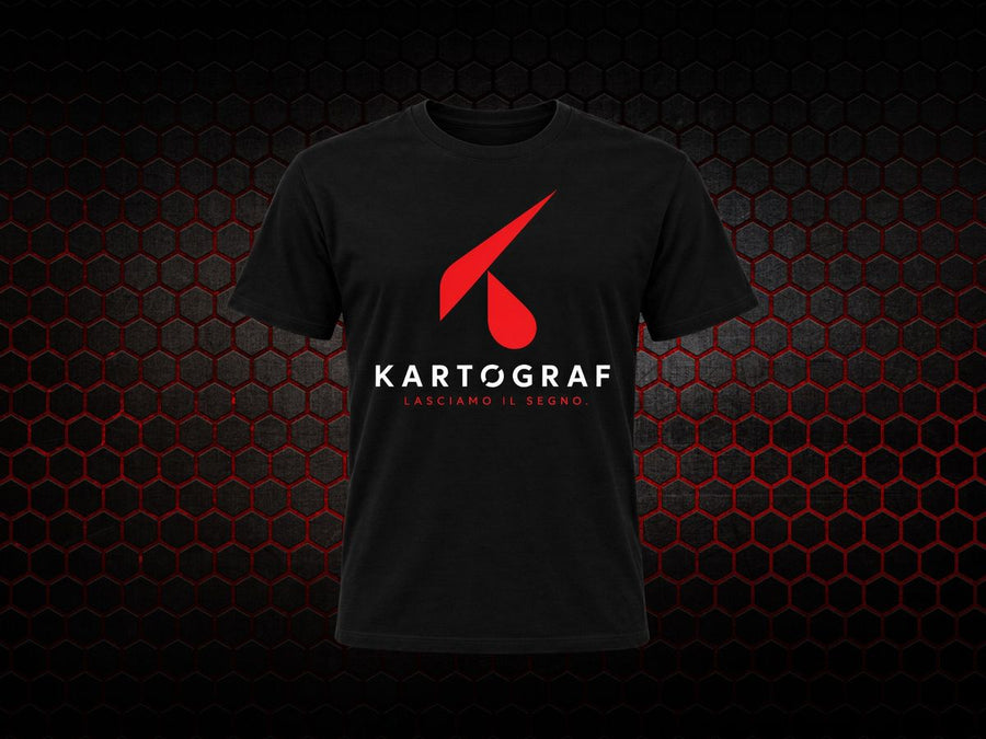 T-shirt nera con logo Kartograf grande