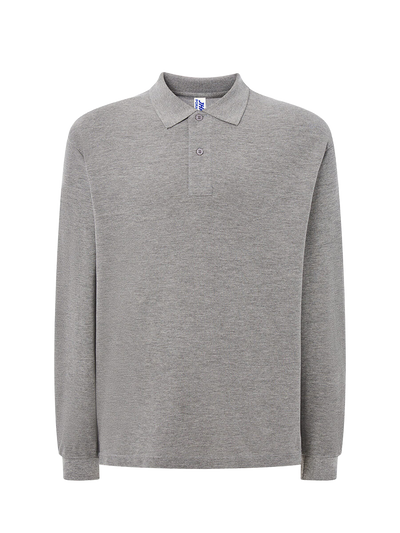 Polo uomo manica lunga regular Grigio melange senza sfondo