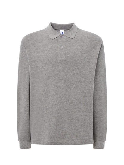 Polo uomo manica lunga regular Grigio melange senza sfondo