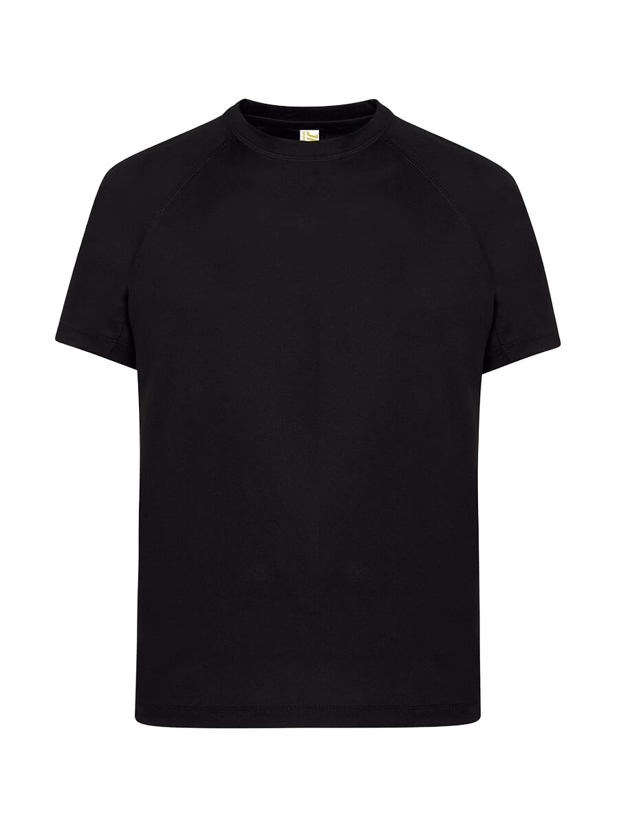 T-shirt uomo manica corta sport Nero senza sfondo