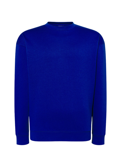 Felpa uomo girocollo leggera french terry Blu royal senza sfondo