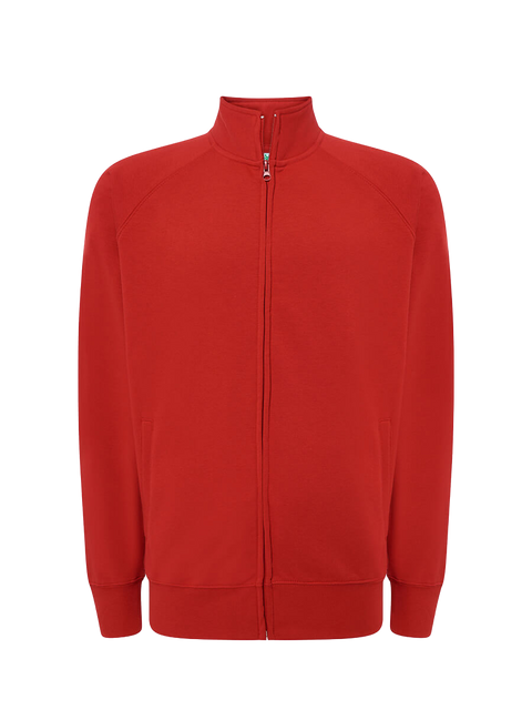 Felpa unisex zip intera premium Rosso senza sfondo
