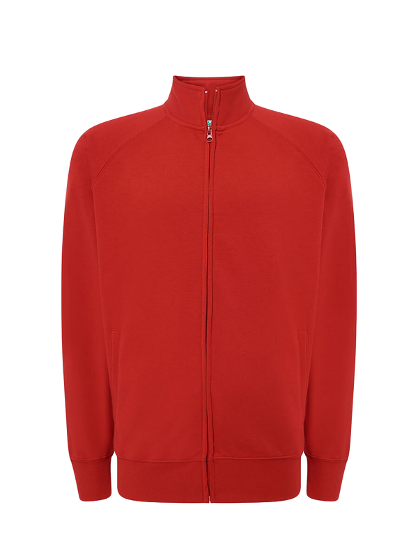 Felpa unisex zip intera premium Rosso senza sfondo