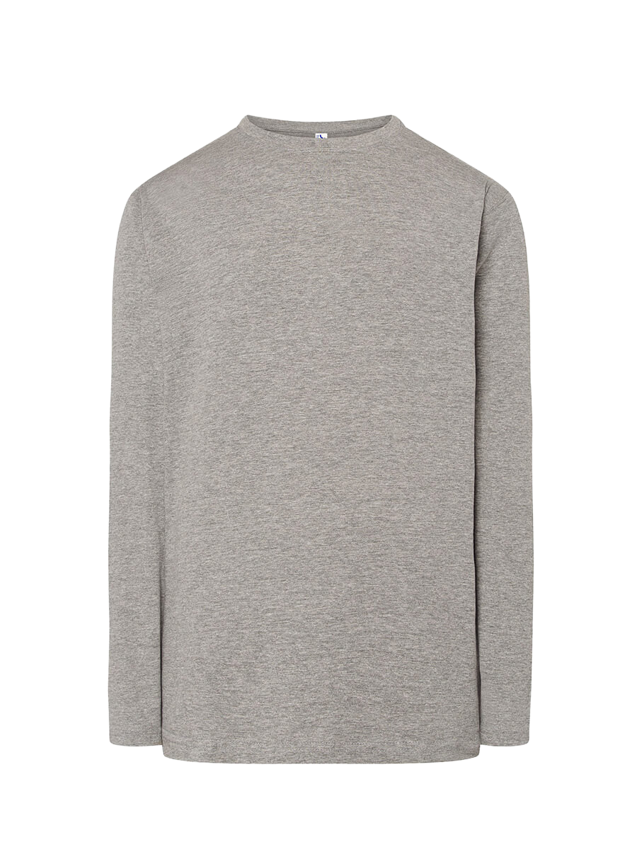 T-shirt uomo manica lunga regular Grigio melange senza sfondo