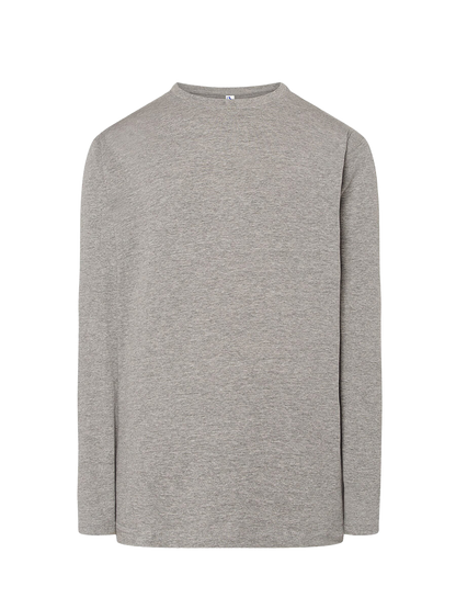 T-shirt uomo manica lunga regular Grigio melange senza sfondo