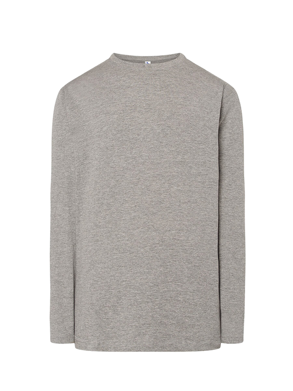 T-shirt uomo manica lunga regular Grigio melange senza sfondo